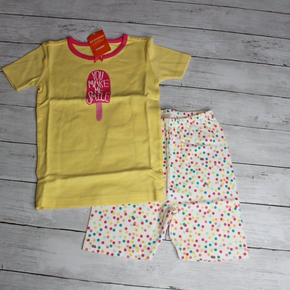 Gymboree Girl's Shortie Pajama Set Size 4 4T Yellow Popsicle Shorts Top - Picture 1 of 7
